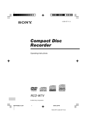 Sony RCD-W7V Users Guide