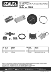 Sealey SA106 Parts Diagram