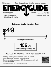 GE PFCS1PJZSS Energy Guide