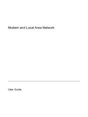 HP Tx1210us Modem and Local Area Network - Windows Vista