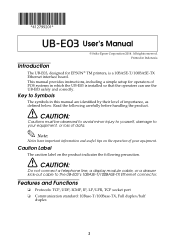 Epson TM-T70II UB-E03 Users Manual