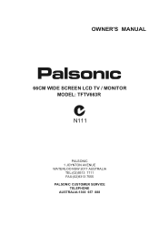 Palsonic TFTV663R Owners Manual