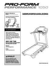 ProForm Performance 1050 Treadmill Dutch Manual