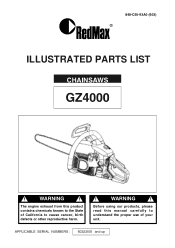 RedMax GZ4000 Parts List