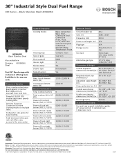 Bosch HDS8645U Product Spec Sheet