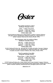 Oster Rapid Blend 200 Blender Instruction Manual - 2