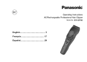 Panasonic ER-GP80 Operating Instructions Multi-lingual
