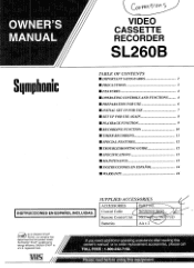 Symphonic SL260B Owner's Manual