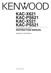 Kenwood KAC-X621 Instruction Manual