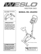 Weslo Vector 503 Bike Spanish Manual