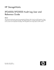 HP StorageWorks XP20000/XP24000 HP StorageWorks XP24000/XP20000 Audit Log Reference Guide (AE131-96071, December 2009)