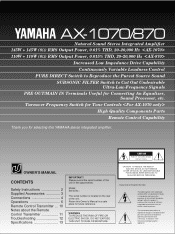 Yamaha AX-1070 Owner's Manual