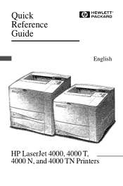 HP 4000t HP LaserJet 4000, 4000 T, 4000 N, and 4000 TN Printers - Quick Reference Guide