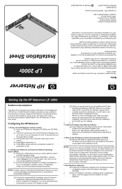 HP D7171A HP Netserver LP 2000r Installation Sheet