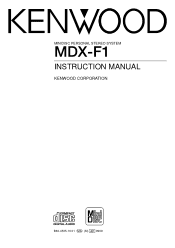Kenwood MDX-F1 User Manual