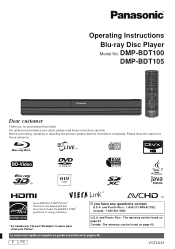 Panasonic DMPBDT105 DMPBDT100 User Guide