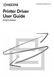 Kyocera ECOSYS P3260dn P3260dn KX Driver Operation Guide
