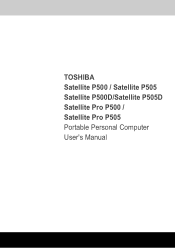 Toshiba P500 PSPE8C-01C006 Users Manual Canada; English