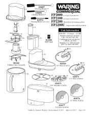 Waring FP2200 Parts List and Exploded Diagram