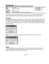 Epson PhotoPC 3100Z Product Support Bulletin(s)