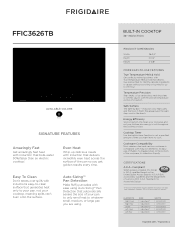 Frigidaire FFIC3626TB Product Specifications Sheet