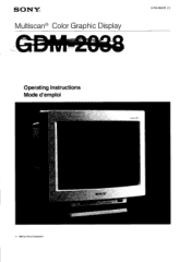 Sony GDM-2038 Operating Instructions
