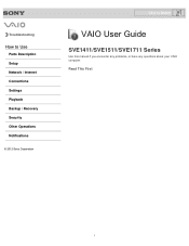 Sony SVE14113ELW User Guide