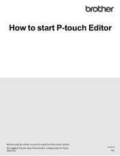 Brother International PT-D450 How to start P-touch Editor