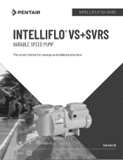 Pentair IntelliFlo VSSVRS Variable Speed Pump IntelliFlo VS SVRS Residential Pump - English