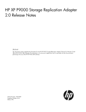 HP XP20000 HP XP P9000 Storage Replication Adapter 2.0 Release Notes