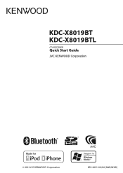 Kenwood KDC-X8019BT Quick Start Guide
