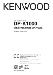 Kenwood DP-K1000 User Manual