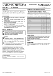 Kenwood NXR-710 Operation Manual