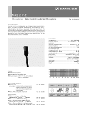 Sennheiser MKE 2 Product Sheet
