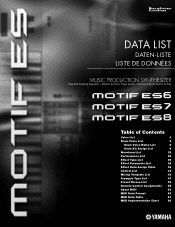 Yamaha ES6 MOTIF ES6/MOTIF ES7/MOTIF ES8 Data List