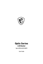 MSI Optix MPG341QR User Manual