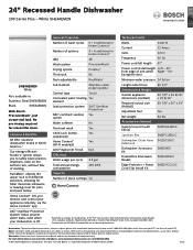 Bosch SHE4AEM2N Product Specification Sheet