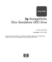 HP StorageWorks 7100ux HP StorageWorks 30ux Standalone UDO Drive Setup Guide (AA961-96002, May 2004)