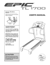 Epic Fitness 1700 Treadmill English Manual