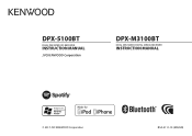 Kenwood DPX-5100BT Instruction Manual 2