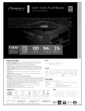 Antec HCP-1000 Platinum Product Flyer