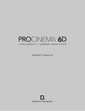 Definitive Technology ProCinema 6D DT ProCinema6D Manual