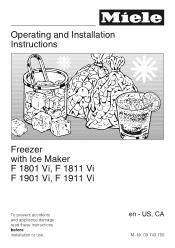 Miele F1813SF Product Manual
