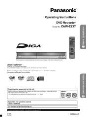 Panasonic DMREZ17K Dvd Recorder