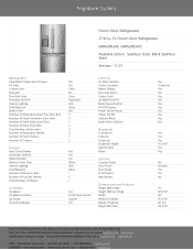 Frigidaire GRFS2853AD Product Specifications Sheet