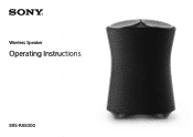 Sony SRS-RA5000 Operating Instructions