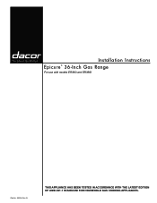 Dacor ER36GI Installation Instructions