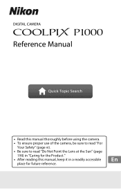 Nikon COOLPIX P1000 Reference Manual complete instructions - English