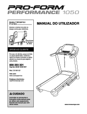 ProForm Performance 1050 Treadmill Portuguese Manual