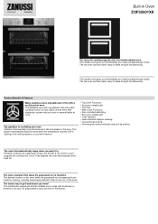 Zanussi ZOF35601XK Specification Sheet